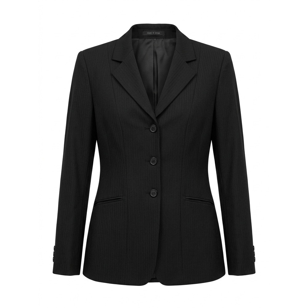 RJ Classics Black Herringbone Equestrian Show Coat Jacket 4L Washable 000354